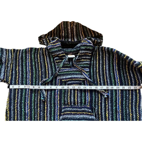 Vel Mex Hoodie Textured Black Multicolor Pull Over - Picture 4 of 15